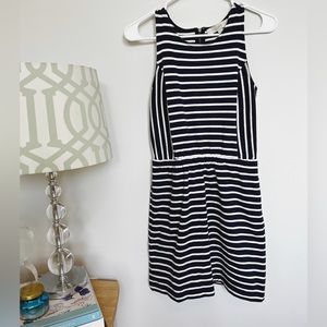LOFT - Navy Stripe Classic Casual Dress
